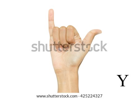 Finger Spelling the Alphabet in American Sign Language (ASL). The Letter Y