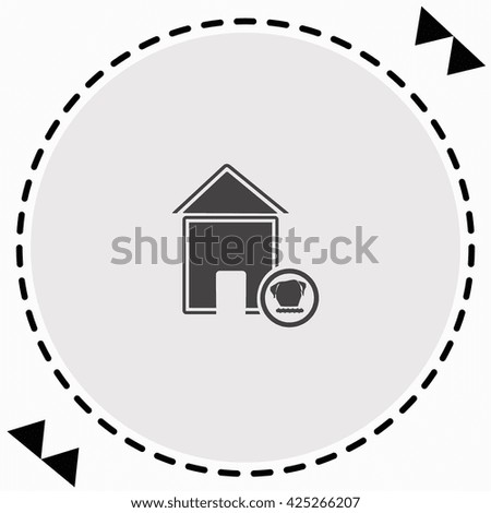House with a dog icon Flat Design. Isolated Illustration.