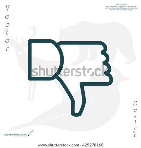 Vector hand with thumb down icon