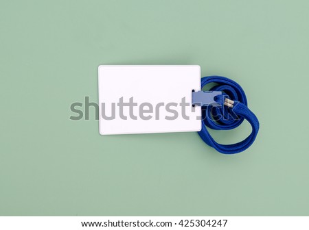 badge blank plastic empty security green background