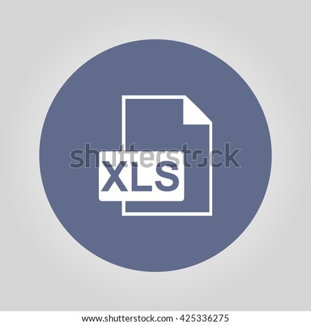 xls icon. Flat design style eps 10