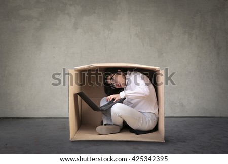 Stuck in the box Royalty-Free Stock Photo #425342395