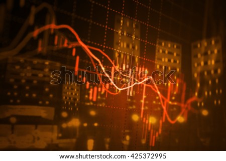 Stock exchange chart graph. Finance business background. Abstract stock market diagram candle bars trade.