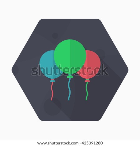 Balloon icon , Vector flat long shadow design.