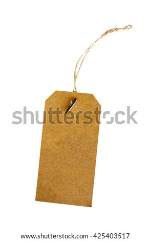 Blank price tag isolated on white background