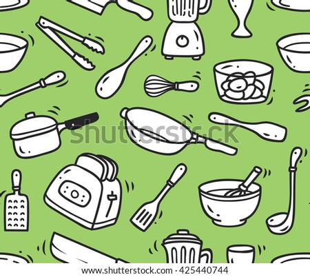 cooking utensil seamless background