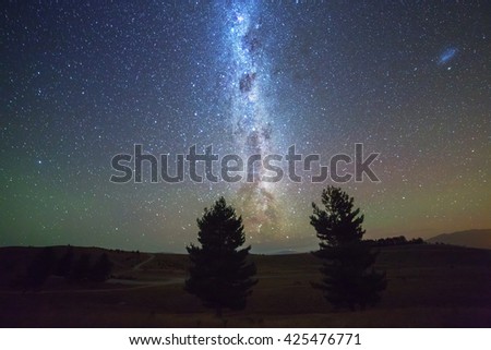 Milky way at sky South Island New Zealand