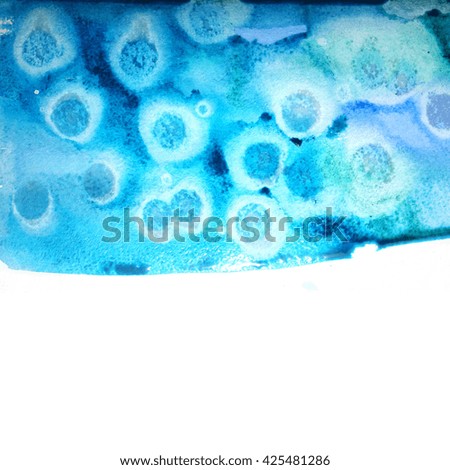Background blue circles watercolor illustration. Raster