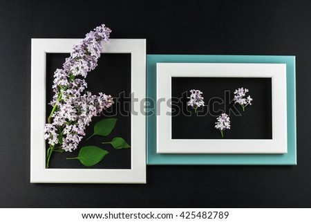 The original arrangement of lilac framed