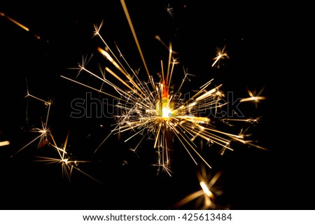 fire spark with black background