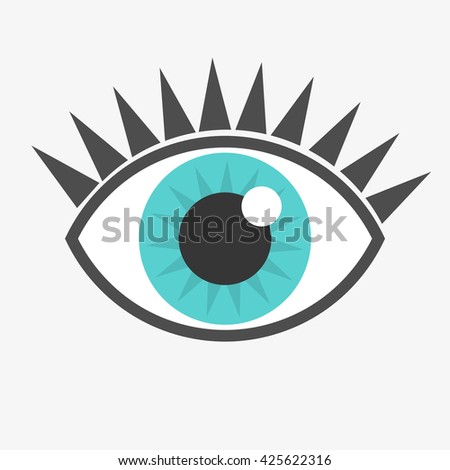 Blue eye icon. Vector illustration