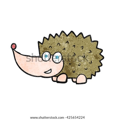 freehand textured cartoon hedgehog
