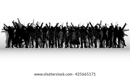 Dancing people silhouettes. Royalty-Free Stock Photo #425665171