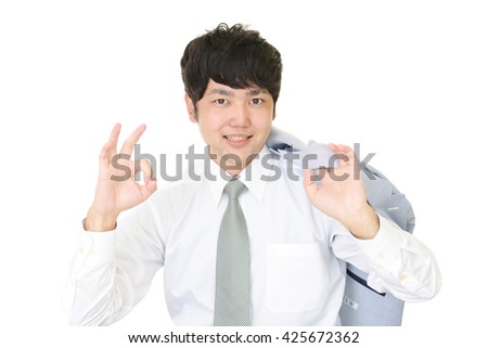Businessman with ok hand sign	