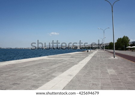 Seashore in Thessaloniki in Greece