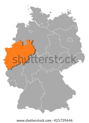 Map - Germany, North Rhine-Westphalia