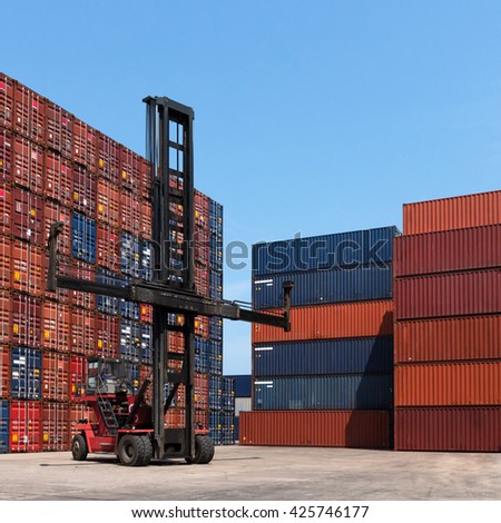 Cargo containers in shipping yard for transportation, import,export, logistic industrial.