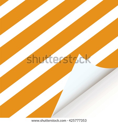 a sheet of paper with turned corner yellow stripe design element vector illustration of a white background