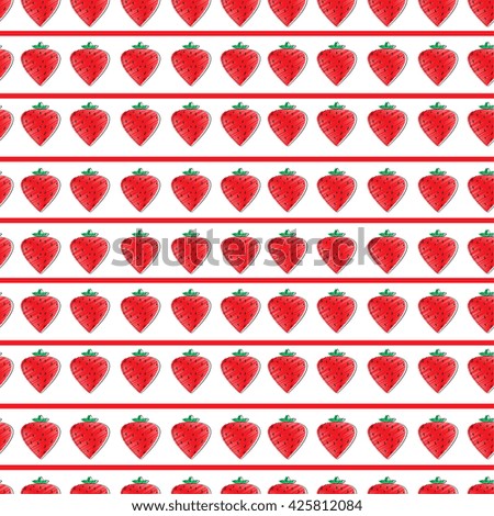 Vector seamless background. Bright ripe strawberries. For textiles and Wallpapers. Delicious strawberry.