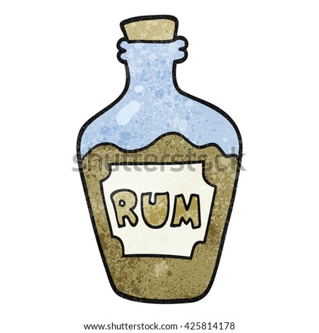 freehand textured cartoon rum bottle