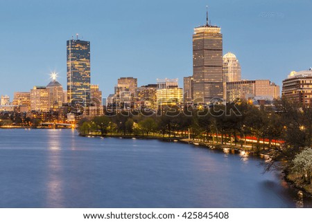 Panoramic view of Boston in Massachusetts, USA.