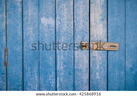 The old blue door was unlock,copy space ,empty: ideal use for background.
