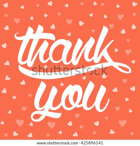 Thank you lettering card with hearts