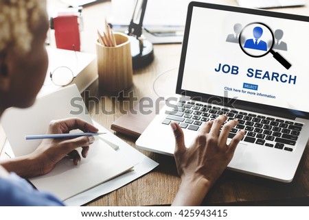Job Search Hiring Website Word Concept Royalty-Free Stock Photo #425943415