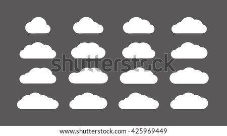 Set of cloud icons.