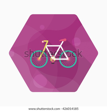 Bicycle icon , Vector flat long shadow design. Transport concept.