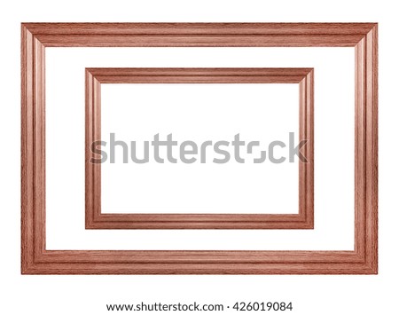 Wooden frame ,twin frame isolated on white
