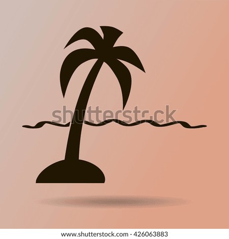 exotic island web icon. vector design