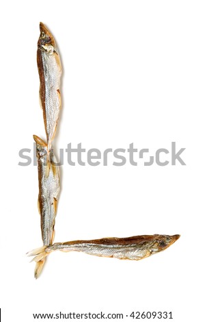 The letter of the fish alphabet on a white background.