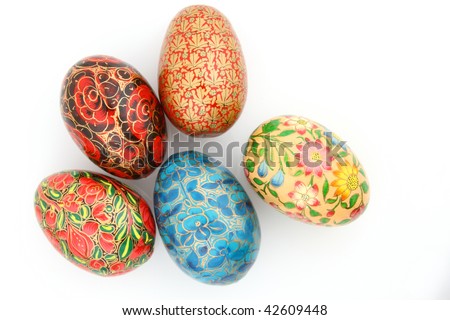 Different size of colorful oval shape balls on white background