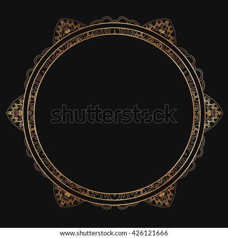 Round lace border frame silhouettes. Can be used for decoration and design photo frame, menu, card, scrapbook, album. Vector Illustration.