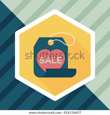 Valentine's Day SALE flat icon with long shadow,eps10