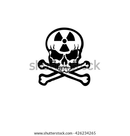 Skull with radiation sign