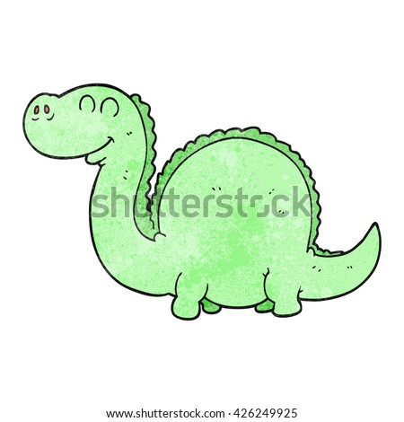 freehand textured cartoon dinosaur