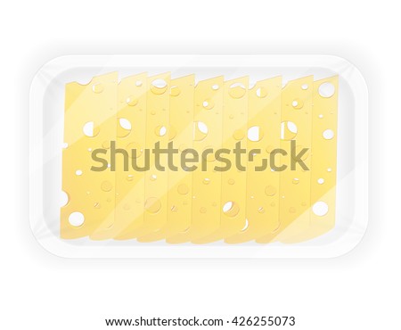 sliced cheese in the package vector illustration isolated on white background