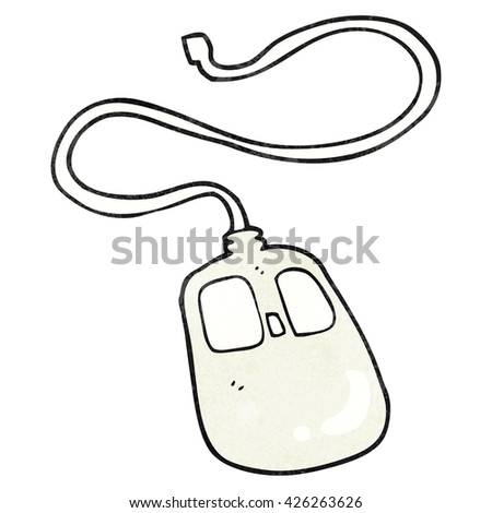 freehand textured cartoon computer mouse