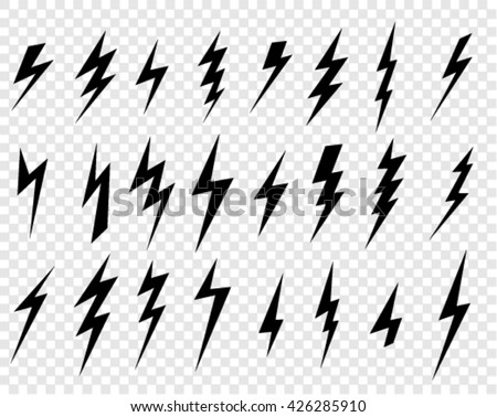 lightning, set of simple lightning doodle Royalty-Free Stock Photo #426285910