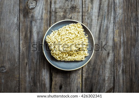 noodles on wood background