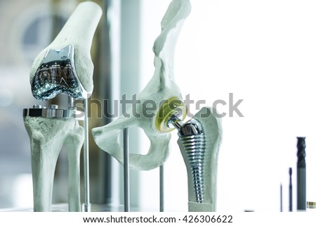 Knee and hip prosthesis Royalty-Free Stock Photo #426306622