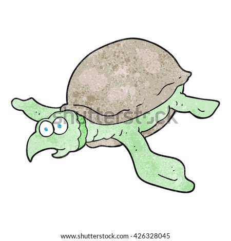freehand textured cartoon turtle