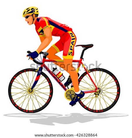 Spanish road cyclist on transparent background