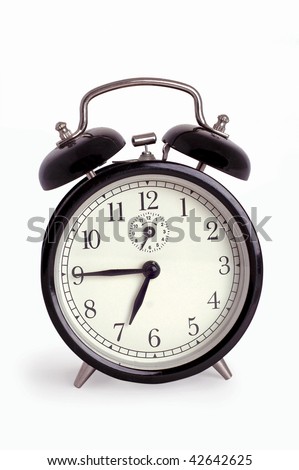 vintage clock isolated on white background