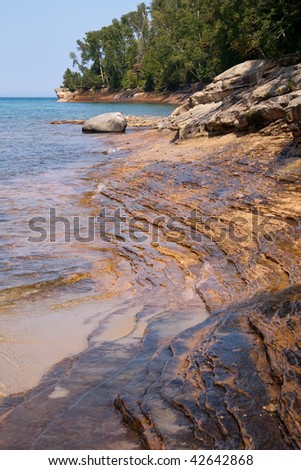 Sandstone shoreline on Lake Superior, Michigan