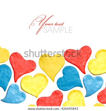 Valentines day. Plastiline Color Heart. Handmade