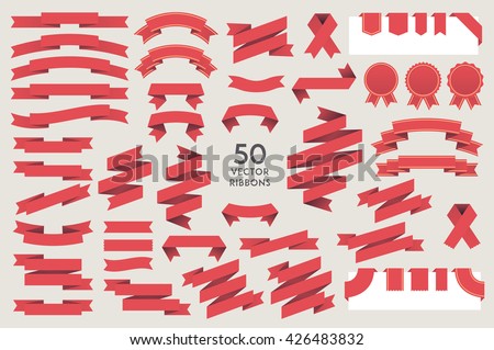 Vector banner Ribbons. Set of 50 ribbons Royalty-Free Stock Photo #426483832
