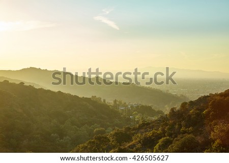 Sunset in Sun Fernando Valley Los Angeles California 